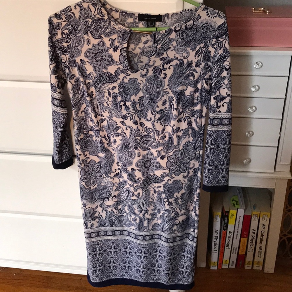 Blue and Cream Floral Dress